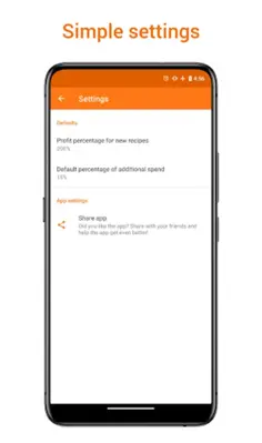 Recipe Cost Calculator android App screenshot 0