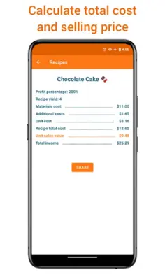 Recipe Cost Calculator android App screenshot 2